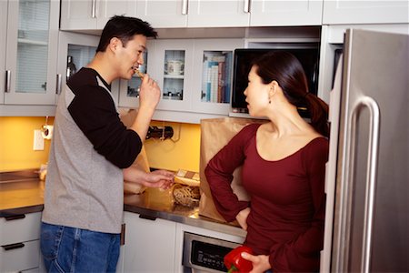 Husband and Wife in Kitchen Stock Photo - Rights-Managed, Code: 700-00281665