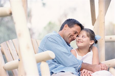 porch swing images - Father and Daughter on Swing Foto de stock - Con derechos protegidos, Código: 700-00318377