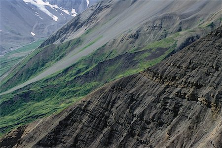 Mountain Side View, sédiments de ruisseau, rivière Tatshenshini, BC, Canada Photographie de stock - Rights-Managed, Code: 700-00318645