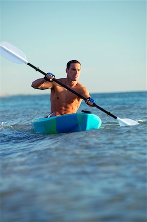 portrait and kayak - Man Sea Kayaking Stock Photo - Rights-Managed, Code: 700-00328214