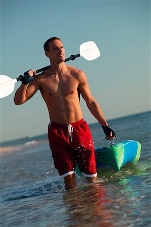 portrait and kayak - Man Sea Kayaking Stock Photo - Rights-Managed, Code: 700-00328217