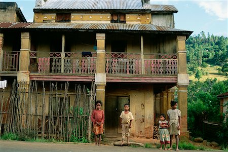 Children in Front of Dwelling Madagascar Stock Photo - Rights-Managed, Code: 700-00328440