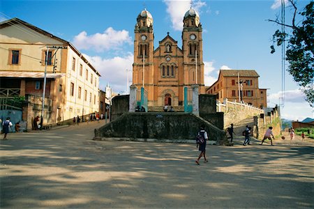 People in Street by Cathedral Fianarantsoa Madagascar Stock Photo - Rights-Managed, Code: 700-00328443