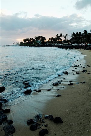 simsearch:600-00029953,k - Strand bei Dämmerung Poipu Beach Kauai, Hawaii USA Stockbilder - Lizenzpflichtiges, Bildnummer: 700-00328739