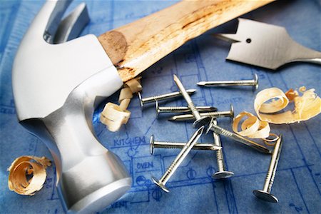 simsearch:600-07958198,k - Construction Tools and Blueprint Stock Photo - Rights-Managed, Code: 700-00329110