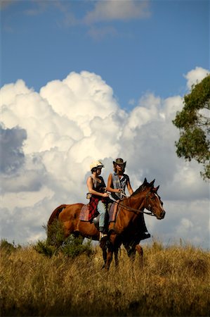 Two Cowgirls on Horesback Stock Photo - Rights-Managed, Code: 700-00344920