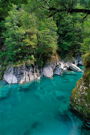 Canyon and Blue River Mount Aspiring National Park South Island, New Zealand Fotografie stock - Rights-Managed, Codice: 700-00345195