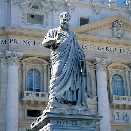 saint peter's square - Statue of Saint Peter, Saint Peter's Square, Rome, Italy Stock Photo - Rights-Managed, Code: 700-00345290