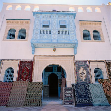 Boutique de tapis Kairouan, Tunisie Photographie de stock - Rights-Managed, Code: 700-00349916