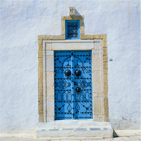 Tunisian Door Sidi Bou Said, Tunisia, Africa Stock Photo - Rights-Managed, Code: 700-00349940