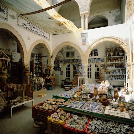 Ceramic Shop La Medina, Sousse, Tunisia Africa Fotografie stock - Rights-Managed, Codice: 700-00349950