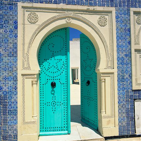 photo of mosque tunisia - Door of Mosque Tunisia, Africa Stock Photo - Rights-Managed, Code: 700-00349964