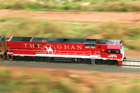 simsearch:600-02886564,k - Ghan Train in Motion Australia Stock Photo - Rights-Managed, Code: 700-00343007