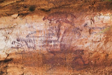 Aboriginal Rock Painting Nitmiluk National Park Northern Territory, Australia Foto de stock - Con derechos protegidos, Código: 700-00343013