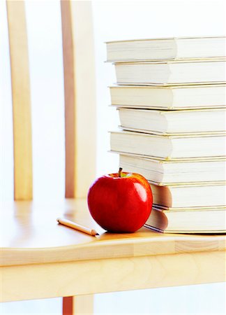 simsearch:700-00527747,k - Apple, Pencil and Stack of Books Stock Photo - Rights-Managed, Code: 700-00343138