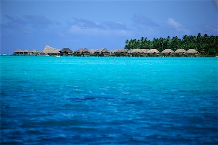 Resort in Bora Bora Lagoon, Bora Bora, French Polynesia Stock Photo - Rights-Managed, Code: 700-00343458