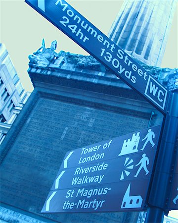 fork in the road with signs - Signpost London, England Stock Photo - Rights-Managed, Code: 700-00356961