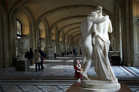 paris people arch - Girl Looking at Statue Louvre, Paris, France Stock Photo - Rights-Managed, Code: 700-00357347