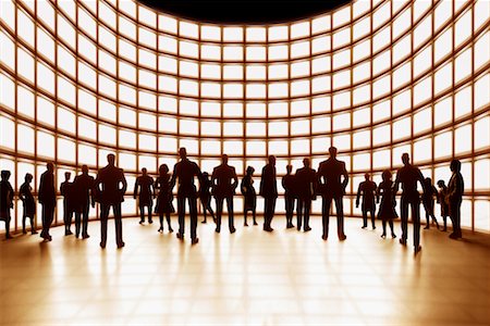 People Standing in Front of a Wall of Screens Foto de stock - Con derechos protegidos, Código: 700-00357715