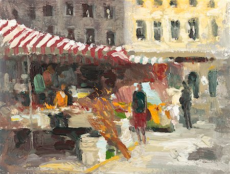 simsearch:700-00047481,k - Illustration du marché extérieur Vienne, Autriche Photographie de stock - Rights-Managed, Code: 700-00357724