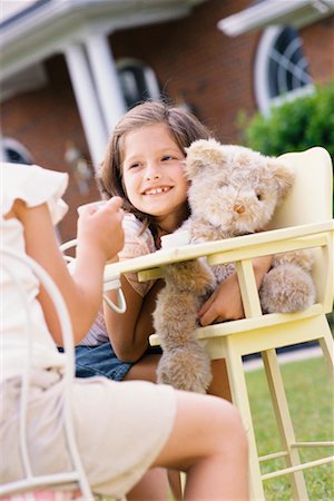 simsearch:642-01736683,k - Girls Having Tea Party with Teddy Bear Stock Photo - Rights-Managed, Code: 700-00357789