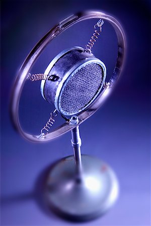 round vintage microphone - Microphone Stock Photo - Rights-Managed, Code: 700-00350058