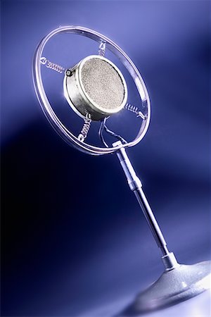 round vintage microphone - Microphone Stock Photo - Rights-Managed, Code: 700-00350059