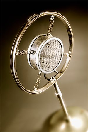 round vintage microphone - Microphone Stock Photo - Rights-Managed, Code: 700-00350060