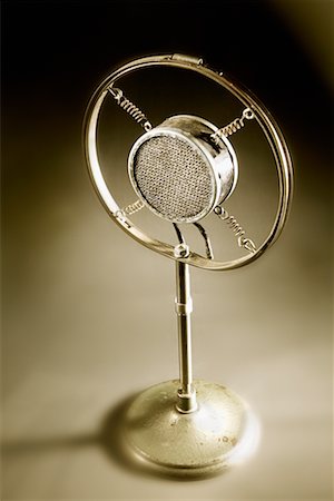 round vintage microphone - Microphone Stock Photo - Rights-Managed, Code: 700-00350061