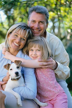 family portrait daughter dog - Family Portrait Stock Photo - Rights-Managed, Code: 700-00350248