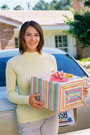 Woman Holding a Gift Stock Photo - Rights-Managed, Code: 700-00350265