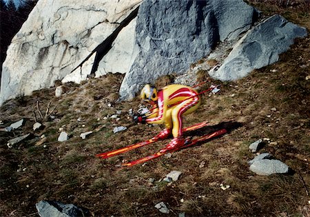 Woman Skiing without Snow Stock Photo - Rights-Managed, Code: 700-00350715