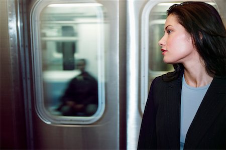 Femme de métro voiture New York City, New York USA Photographie de stock - Rights-Managed, Code: 700-00364024