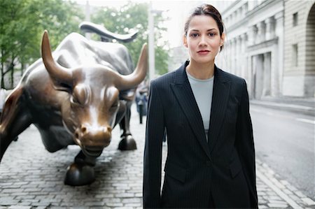 sculpture bull - Portrait of Businesswoman New York City, New York USA Stock Photo - Rights-Managed, Code: 700-00364037