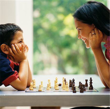 family caucasian playing board game - Mother and Son Stock Photo - Rights-Managed, Code: 700-00364256