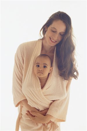 Mother with Daughter in Bathrobe Fotografie stock - Rights-Managed, Codice: 700-00365568