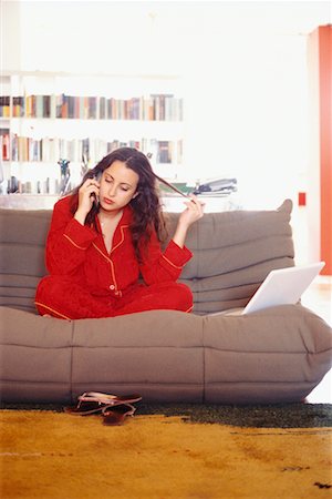 Woman Working from Home Foto de stock - Con derechos protegidos, Código: 700-00366197