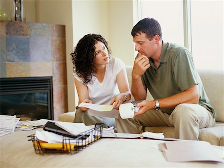 Couple Going Over Bills Stock Photo - Rights-Managed, Code: 700-00367599