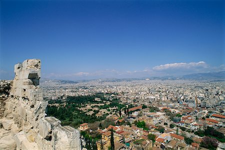 Vue d'ensemble de la ville d'Athènes, Grèce Photographie de stock - Rights-Managed, Code: 700-00367988