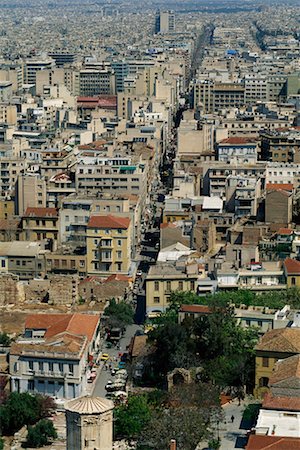 Vue d'ensemble de la ville d'Athènes, Grèce Photographie de stock - Rights-Managed, Code: 700-00367991