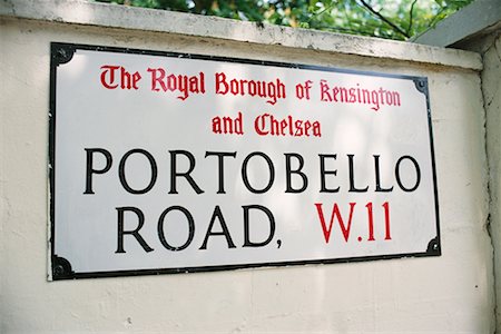 Sign Portobello Road London, England Stock Photo - Rights-Managed, Code: 700-00361794