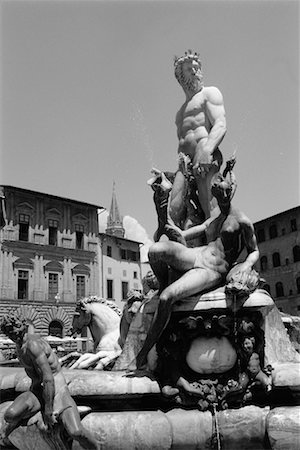 florence square italy art picture - Fountain of Neptune Palazzo Vecchio, Florence, Italy Stock Photo - Rights-Managed, Code: 700-00361795