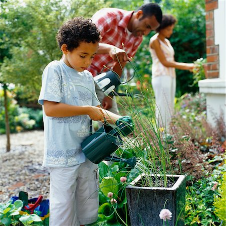 family backyard gardening not barbeque - Family Gardening Stock Photo - Rights-Managed, Code: 700-00363699