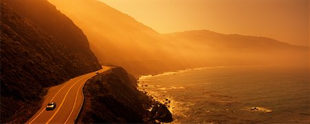 scenic view from road - Pacific Coast Highway #1 California, USA Stock Photo - Rights-Managed, Code: 700-00378141