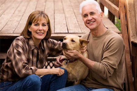 senior couple with pet - Couple with Dog Stock Photo - Rights-Managed, Code: 700-00371494