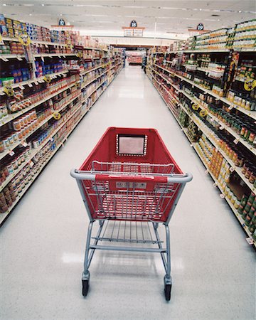 empty shopping cart - Caddie vide en épicerie Photographie de stock - Rights-Managed, Code: 700-00404116