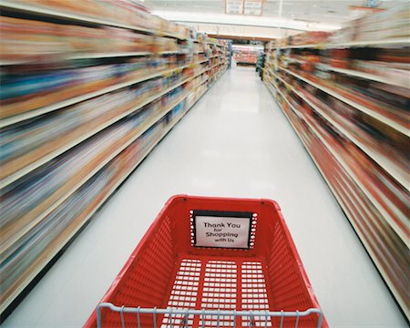 simsearch:700-00404117,k - Empty Shopping Cart in Grocery Store Stock Photo - Rights-Managed, Code: 700-00404112