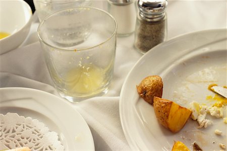 restaurant table food not people not overhead - Finished Meal Stock Photo - Rights-Managed, Code: 700-00424470