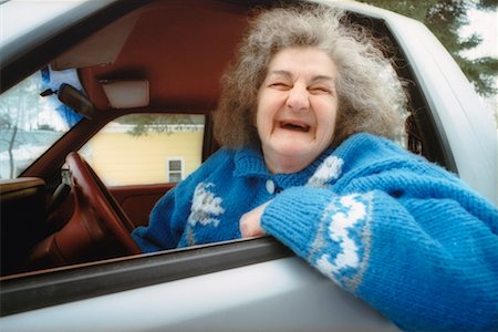 eccentric old woman - Woman Driving a Truck Stock Photo - Rights-Managed, Code: 700-00424744