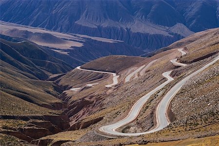 Winding Road on Cuesta de Lipan, Abra de Potrerillos, Jujuy Province, Argentina Stock Photo - Rights-Managed, Code: 700-00424959